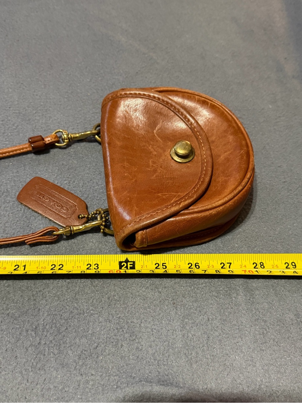 AS IS Vintage Coach Brown Leather Crossbody Belt Bag - Picture 10 of 11